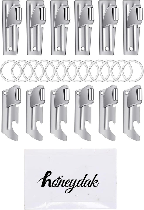 Honeydak Military P38 Can Openers with Key Ring 2 Styles Camping Can Openers Stainless Steel Portable Survival Army Backpack for Travel(12 Pieces)...