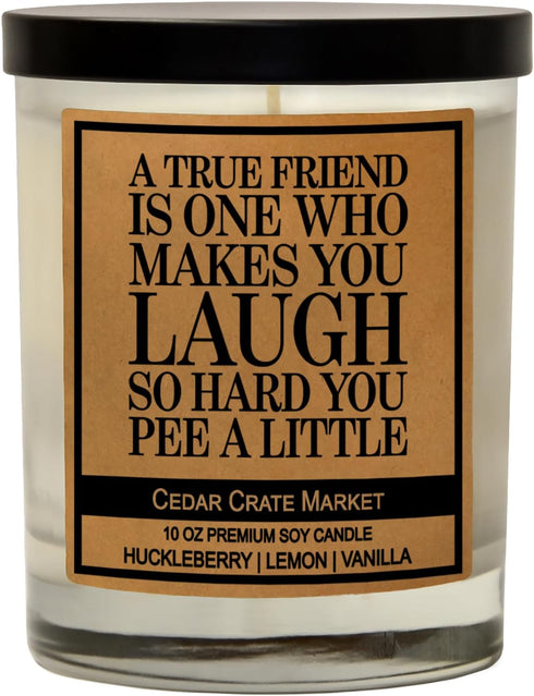 A True Friend – Funny Candles for Women, Thank You, Friendship, Best Friends Birthday Candle Gift, Fun Candles for Sister, Bestie, Funny Sayings...