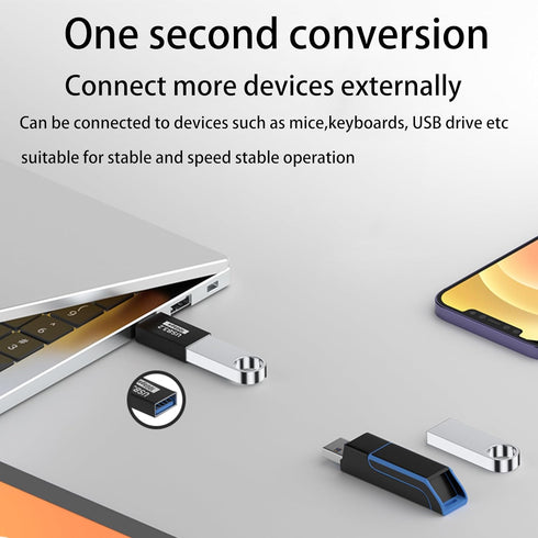(4-pack)USB A to Type C adapter, Type C to iPhone, Type C female to USB A-male, Type C Female to Micro Male Adapter, Compatible iPhone 14 13 12 11...