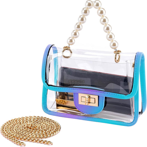 Clear Purse for Women, Fashion Crossbody Clutch Handbag Cute, Small See Through Bag...