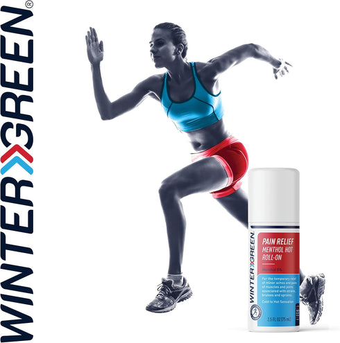 Wintergreen Menthol Hot Roll-on Gel for Muscle and Joint Relief associated with Strains, Sprains, and Bruises (2.5 Fl Oz)...