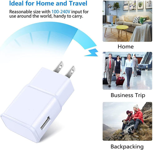 Adaptive Fast Charging Wall Charger Adapter, Eversame 6-Pack Fast Charging Block Travel USB Charger Box Compatible Samsung Galaxy S10 S9 S8 S7 S6 ...