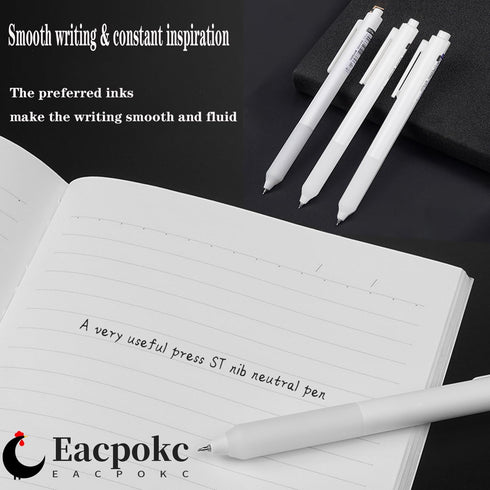 Premium Gel Roller Ball Pens, Fine Nib 0.5mm Pearl White Pen, 6PCS Black Gel Ink Smooth Writing Pen for School Office Household Goods Ideal Girls ...