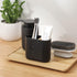 Toothbrush Holders Bamboo Electric Toothbrush Holder Bathroom Storage Organizer Countertop for Toothpaste, Floss, Razor, Black...