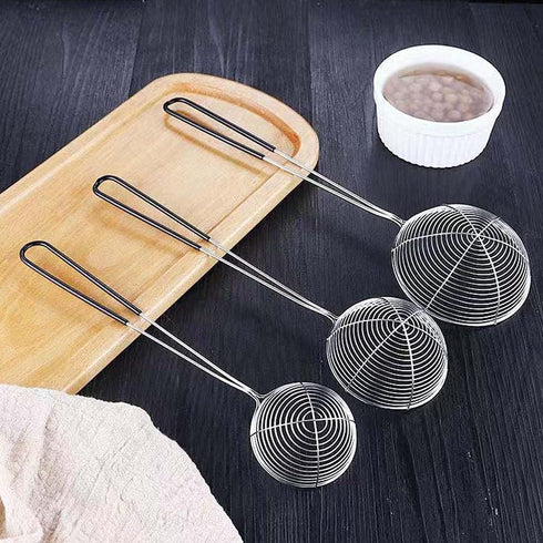 3Pcs Stainless Steel Round Hot Pot Strainer Set,Strainer Skimmer Spoon for Frying and Cooking,Kitchen Utensils Sifting Home Colander,Professional ...