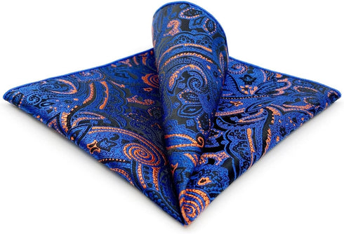 S&W SHLAX&WING Mens Pocket Squares for Suits Orange Blue Luxury Gift for Men...