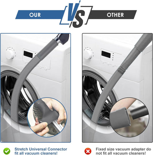 2 Pieces Dryer Vent Cleaner Kit Compatible with All Vacuum Cleaner, Dryer Lint Brush and Vacuum Hose Attachment with Stretch Universal Connector, ...