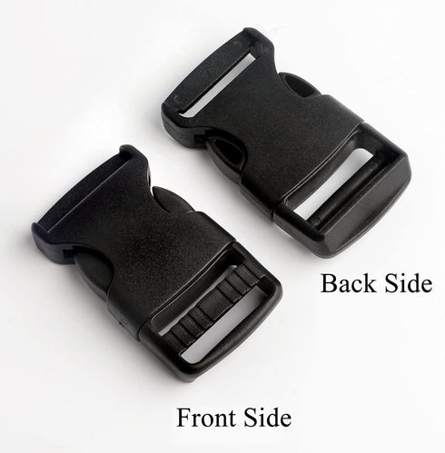 BEAULEGAN Plastic Buckles 1 Inch (Pack of 10) - Quick Side Release for Luggage Straps, Pet Collar, Backpack Repair, Dual Adjustable Ends, Black...
