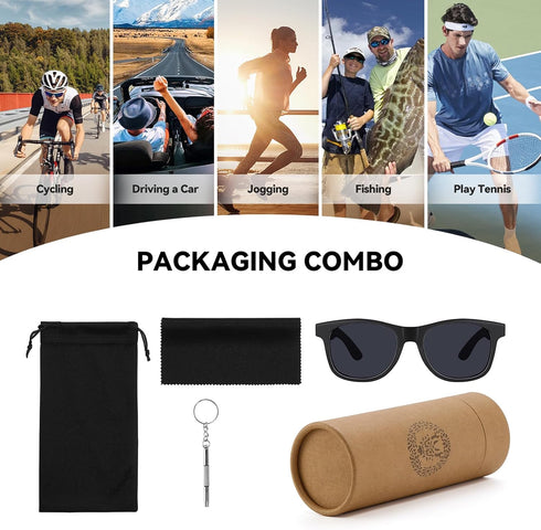 Wooden polycarbonate Sunglasses for men and women polarized light UV protection wooden foot pattern carved sunglasses...