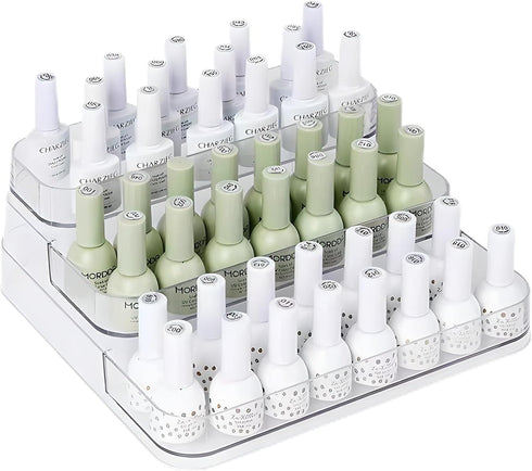 3 Tier 6 rows Nail Polish Organizer Acrylic Display Stand for Nail Polish Holder, Nail Art Supplies Storage Rack for Essential Oils,perfume,makeup...