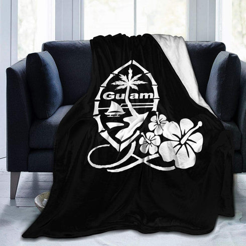 Guam Flower Hibiscus Decal Throw Blanket Ultra-Soft Cozy Lightweight Micro Sherpa Plush Fleece Blanket for Bed Soft Couch Living Room,All Season 5...