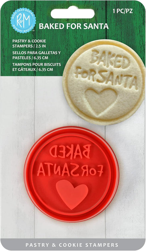 R&M Baked for Santa Pastry and Cookie Stamper, Christmas Cookie Stamper - Red, 2.5"...