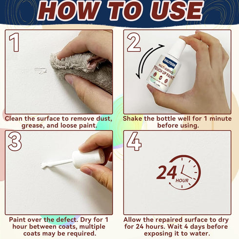 White Touch Up Paint Pen, 1 Fl Oz Semi-Gloss Multi Surface White Paint Pen, Interior & Exterior Chalk Paint, All in One Paint Repairs Bath, Door, ...