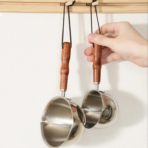 150ML Stainless Steel Boiler Pot with Heat Resistant Wood Handle, Melting Pot Universal for Melting Chocolate, Butter, Cheese, Caramel and Candy...