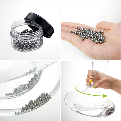 3 Pieces Wine Cleaning Brush Flexible Bottle Scourer with Stainless Steel Decanter Cleaning Balls Multi-Function Household Cleaning Tools for Gobl...