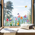 Decalmile Garden Flower Window Clings - Double Sided Iris Floral Spring Easter Window Decals & Stickers for Mom...