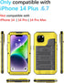 Unitedtime for iPhone 14 Plus Case Waterproof with Built-in Screen Protector Full Body Rugged Hard Silicone, Military Grade Shockproof Dustproof P...