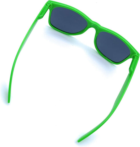 Retro Style Sunglasses - Bright Neon or Solid Colors with Classic 80's Style Design (Neon Green)...