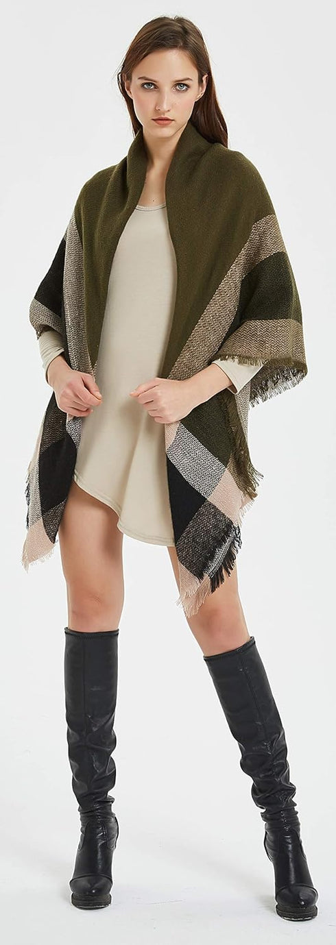 VIVIAN & VINCENT Fall Winter Scarf Classic Tassel Plaid Tartan Warm Soft Chunky Large Blanket Wrap Shawl Scarves for Women...