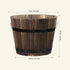 Healeved Wooden Whiskey Barrel Planter Garden Flower Pot Decor Plant Container Box Brown (Size 2)...