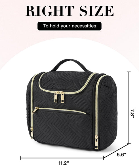 Telena Travel Essentials Toiletry Cosmetic Makeup Bag - Hanging Multifunctional Make Up Organizador,Water Resistant Accessories for Women,Portable...