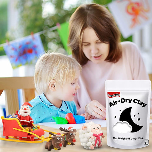 ifergoo White Air Dry Clay, Modeling Clay for School Art & Craft Project. Refill White Clay for Kids Age 3-12, Boys and Girls Gift...