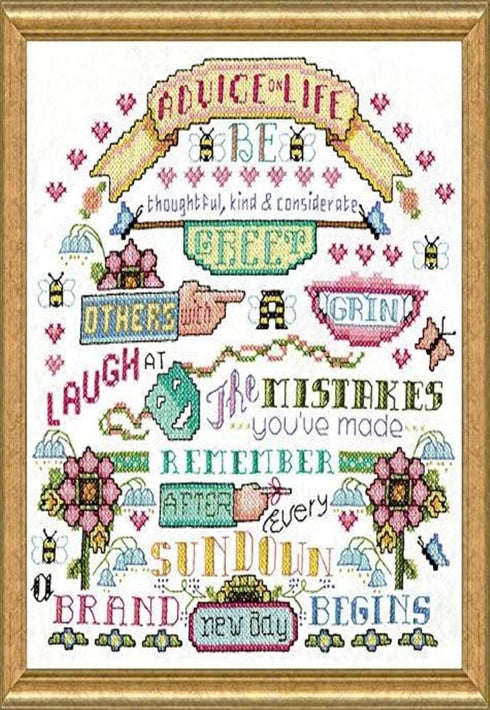 Design Works Crafts Advice on Life Stamped Cross Stitch Kit, Various...
