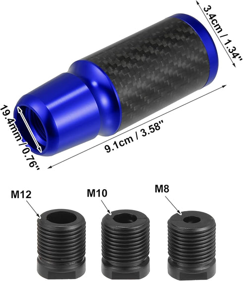 ACROPIX 6 Speed Speed Pattern Universal Aluminum Modified Shift Knob Manual Automatic Stick Gear Shift Knob for Cars with 3 Adapters M8 M10 M12 Ca...