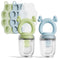 Silicone Baby Fruit Feeder with Freezer Tray (2 Pack),Baby Teethers,Baby Teething Toy,Breastmilk Popsicle Molds for Baby Teething Relief,Fresh Foo...