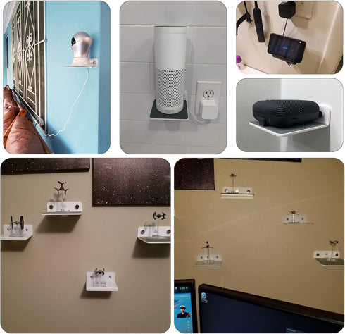 TXEsign Wall Shelves Speaker Shelves 2 Pack, Small Wall Shelves Speaker Mount for Bluetooth Speaker, Webcam, Cell Phones, Toy Display Shelf Acryli...