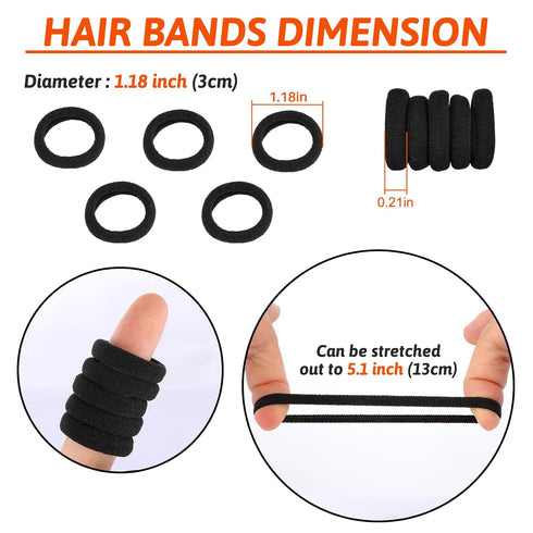 120 Pcs Baby Hair Ties, Cotton Toddler Hair Ties for Girls and Kids, Small Seamless Hair Bands Elastic Ponytail Holders(Black)...