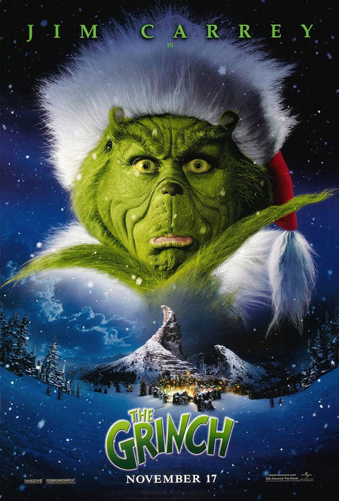 Movie Poster THE GRINCH 2 Sided ORIGINAL Advance Version B 27x40 JIM CARREY...