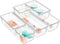 WOWBOX 6 Pack Clear Drawer Organizer Set, Acrylic Drawer Storage Trays, Storage Bins for Makeup, Cosmetics, Jewelries, Utensils, Gadgets, Office...
