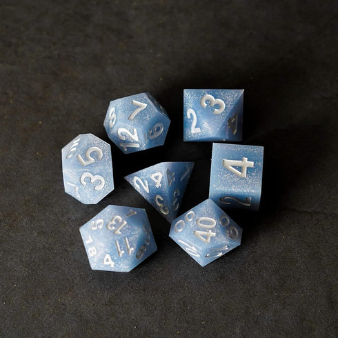 FanRoll by Metallic Dice Games 16mm Sharp Edge Silicone Rubber Poly DND Dice Set: Glacial Debris, Role Playing Game Dice for Dungeons and Dragons...