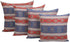 Boho Throw Pillow Covers Red and Blue - 18 x 18 Inches Decorative Kilim Pillows, Oriental Room Decor for Couch, Bohemian Outdoor Case for Farmhous...