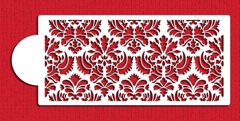 Designer Stencils C405 Damask Cake Tier 5 Cake Stencil, Beige/semi-transparent 3.1" x 13.5"...