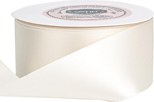 VATIN Double Face Cream Satin Ribbon 1-1/2" Continuous 25 Yards,Cream Polyester Fabric Ribbon use for Bows Bouquet, Gift Wrapping, Floral Arrangem...