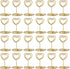 24 Pcs Mini Place Card Holders and 24 Pcs Place Cards with Gold Foil Border, Table Number Stand with Heart Shape, Table Card Holder Photo Picture ...