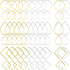 Oubaka 192pcs Earring Hoop Jewelry Making, 3 Shapes Earrings Beading Hoop Bulk Hypoallergenic Square Teardrop Round Earring Findings for DIY Craft...