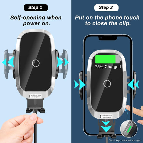 Aukvite Wireless Car Charger Mount, Phone Mount for Car Wireless Charger for iPhone 14/13/12 Series, Air Vent Phone Holder for Car Compatible with...