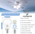 hansang E12 LED Ceiling Fan Light Bulbs 6000K Cool Daylight, 6W 60Watt Equivalent, A15 Small Candelabra Base Chandelier Bulbs, 600LM, Non-dimmable...