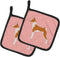 Caroline's Treasures BB3674PTHD Basenji Checkerboard Pink Pair of Pot Holders Kitchen Heat Resistant Pot Holders Sets Oven Hot Pads for Cooking Ba...