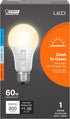 Feit Electric LED Three-Color Selectable, Built-in Dusk to Dawn Sensor Intellibulb - A19 with an E26 Medium Base Light Bulb - 60W Equivalent - 15 ...