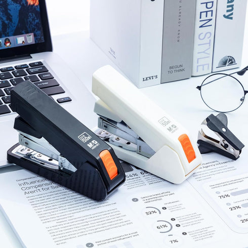 M&G Effortless Desktop Stapler 50 Sheet Capacity, One Finger Stapling, Includes 1000 Staples and Staple Remover, Portable Space Saving Stapler for...