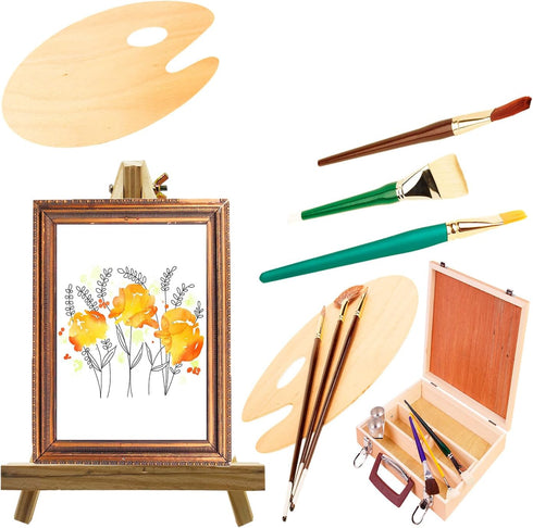 4 Pcs 9.4 Inch Mini Wood Easel, Tabletop Easel Stand for Painting, Canvases, Art, and Crafts...