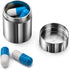 TISUR Portable Pill Cases, Metal Titanium Pill Holder Pocket Small Pill Box Keychain Waterproof Pill Bottle Medicine Organizer Case Container for ...