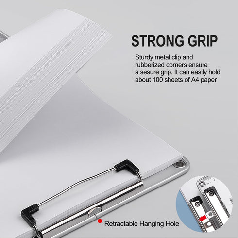Metal Clipboard, Thicken Aluminum Clip Boards 12.5x9 with Low Profile Clip, Portable Hanging Clipboard, Standard Letter Size A4 for Jobsite, Labor...