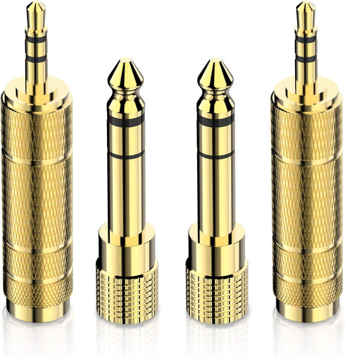 DIGITNOW Headphone Adapter 6.35mm (1/4 Inch) Male to 3.5mm (1/8 Inch) Female and 3.5 mm Male Plug to 6.35 mm Female Jack, Audio Stereo TRS Convert...