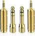 DIGITNOW Headphone Adapter 6.35mm (1/4 Inch) Male to 3.5mm (1/8 Inch) Female and 3.5 mm Male Plug to 6.35 mm Female Jack, Audio Stereo TRS Convert...