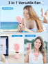 Portable Handheld Fan, Powerful Personal Fan with Base 5 Adjustable Speed USB Rechargeable Battery Operated Cooling for Women Girl Travel Office (...